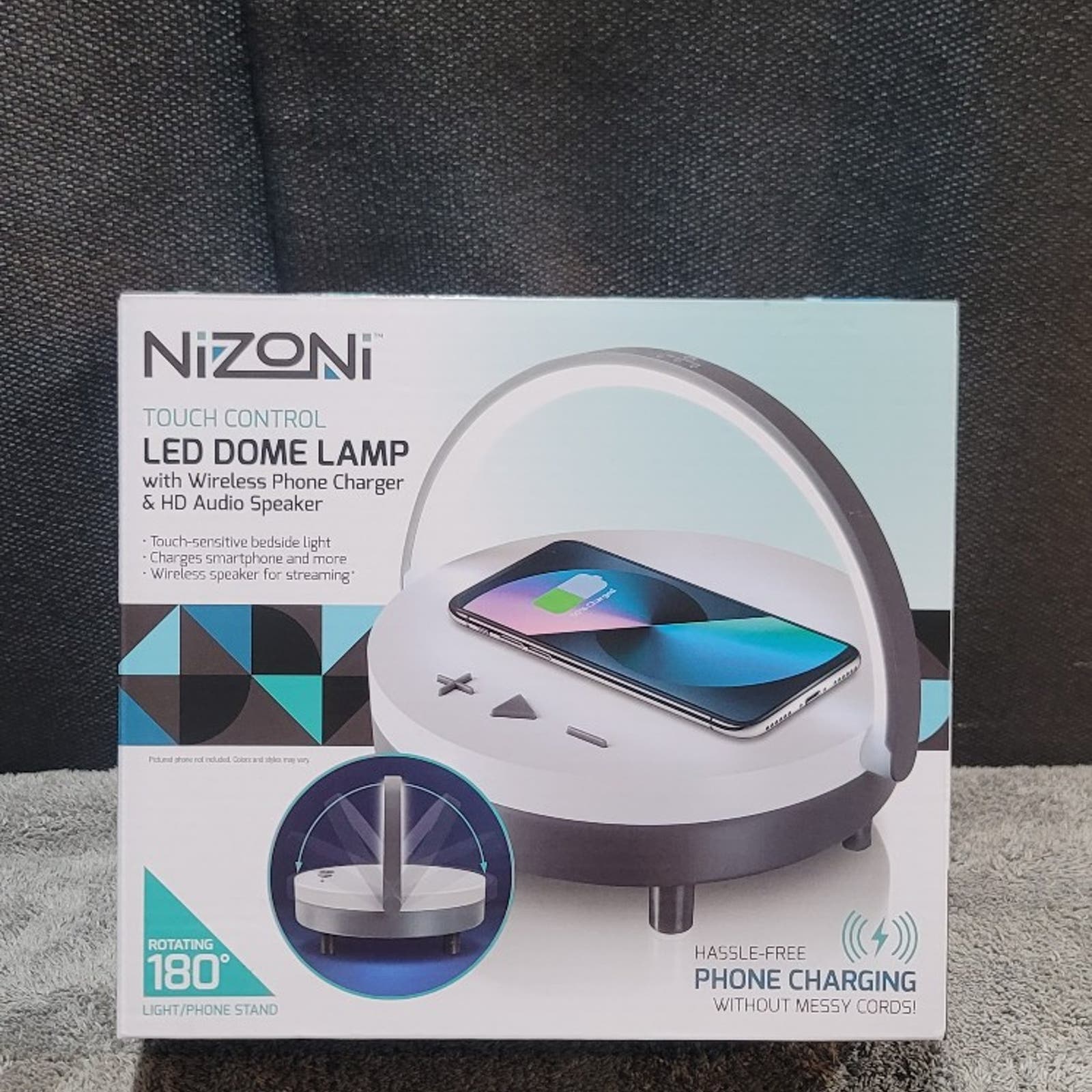 Nizoni Touch Control Led Lamp With Wireless Phone Charger  Hd Audio Speaker